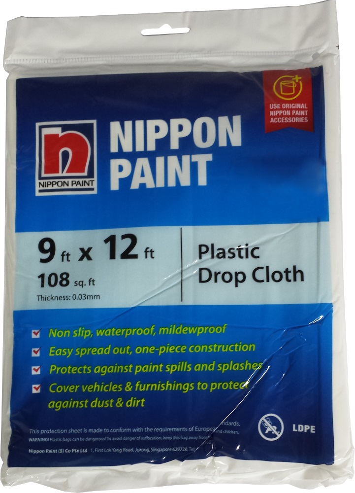 PLASTIC SHEET F PAINT 9x12FT-THK-0.02M